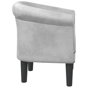 vidaXL Tub Chair Silver Faux Leather-2