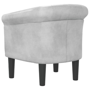 vidaXL Tub Chair Silver Faux Leather-3