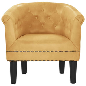 vidaXL Tub Chair Gold Faux Leather-1