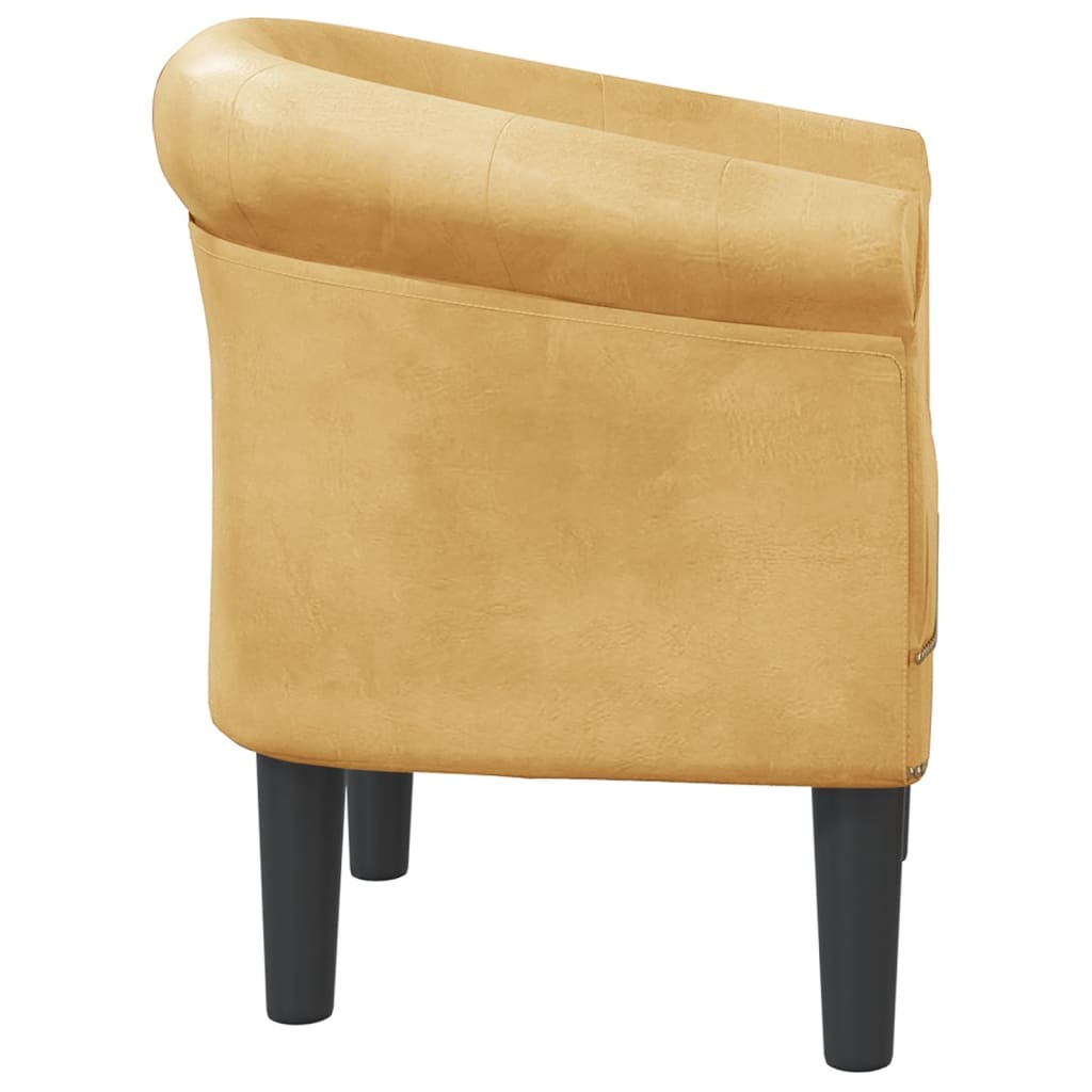 vidaXL Tub Chair Gold Faux Leather-2