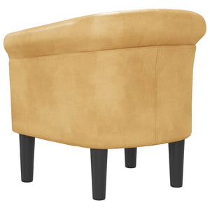 vidaXL Tub Chair Gold Faux Leather-3