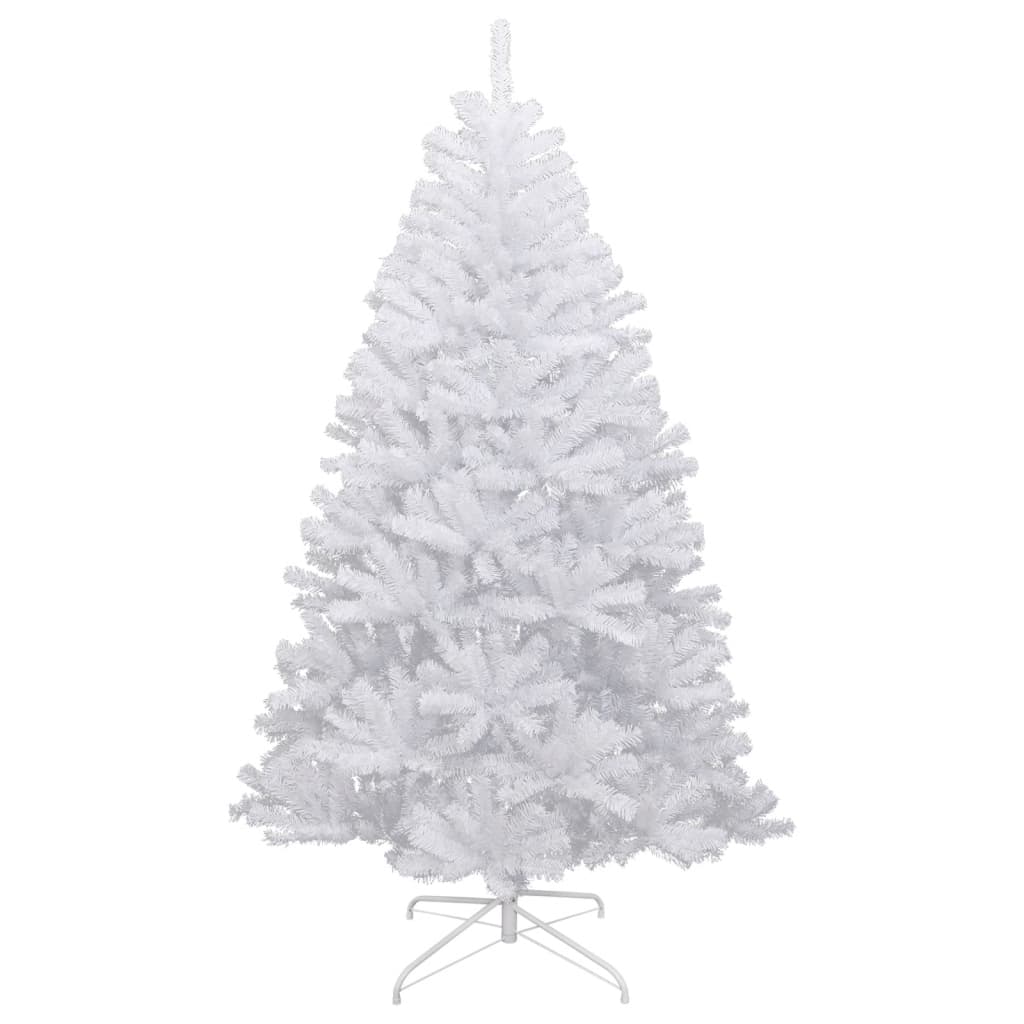 vidaXL Artificial Hinged Christmas Tree with Flocked Snow 82.7"-1