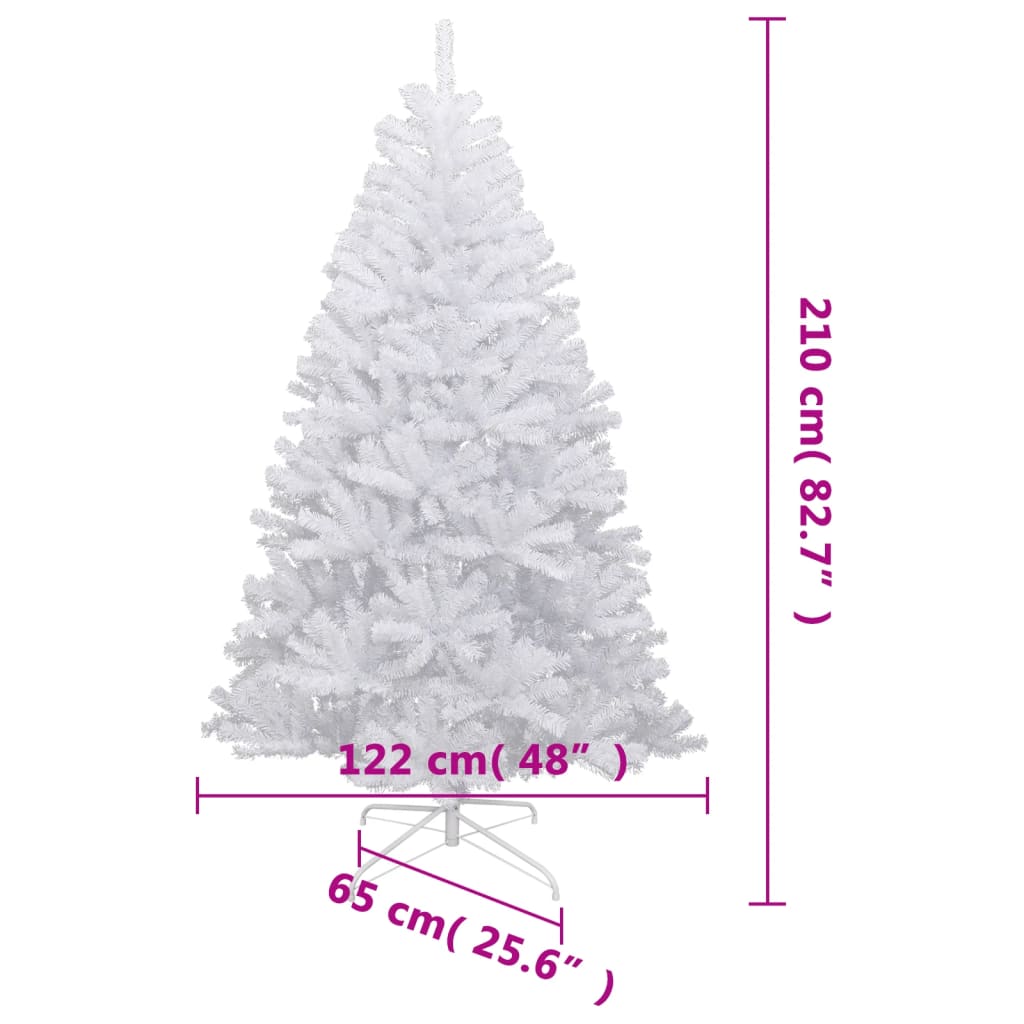 vidaXL Artificial Hinged Christmas Tree with Flocked Snow 82.7"-7