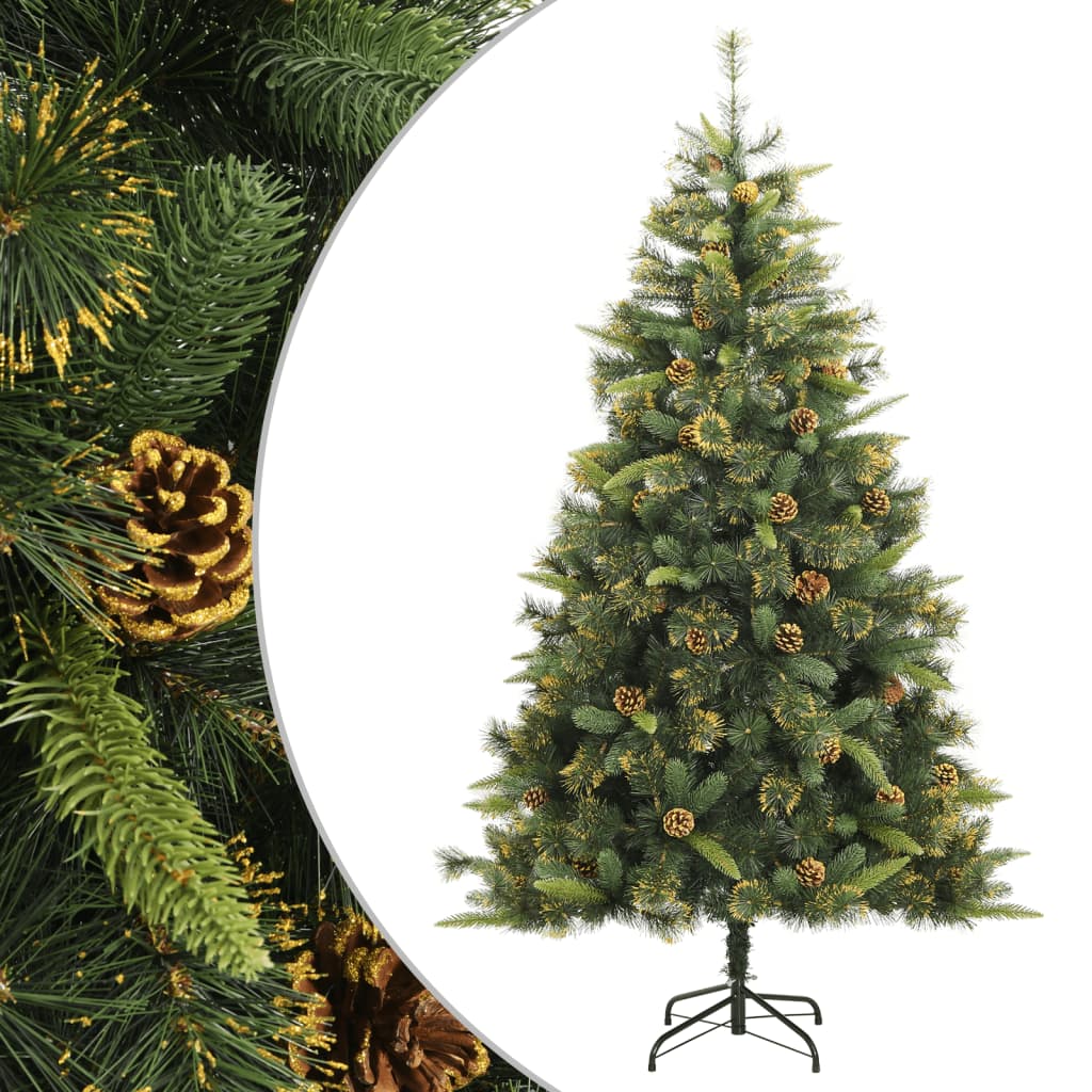 vidaXL Artificial Hinged Christmas Tree with Cones 47.2"-40