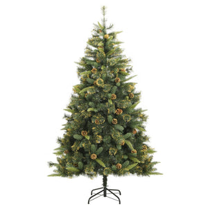 vidaXL Artificial Hinged Christmas Tree with Cones 47.2"-2