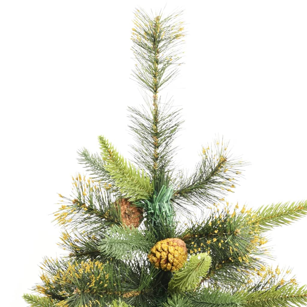 vidaXL Artificial Hinged Christmas Tree with Cones 47.2"-12