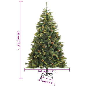 vidaXL Artificial Hinged Christmas Tree with Cones 47.2"-45