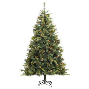 vidaXL Artificial Hinged Christmas Tree with Cones 47.2"-38