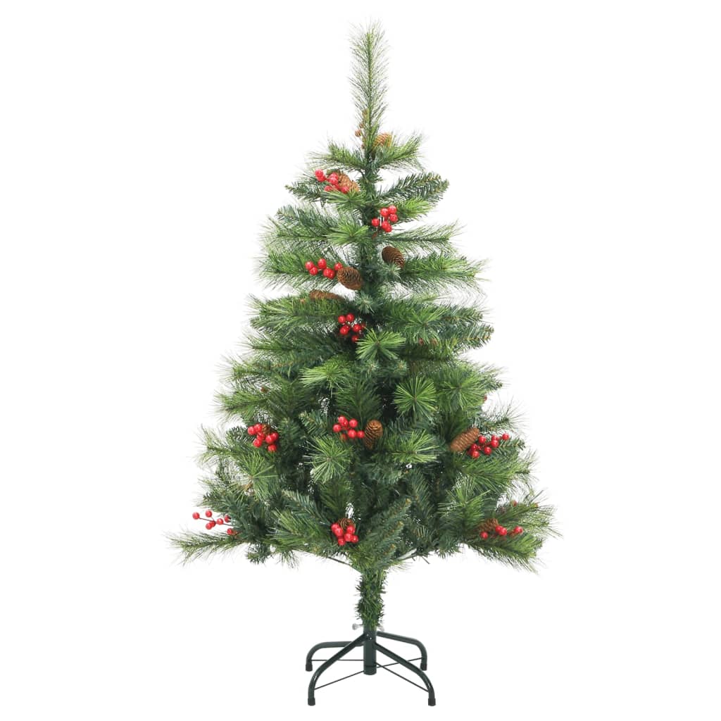 vidaXL Artificial Hinged Christmas Tree with Cones and Berries 59.1"-1