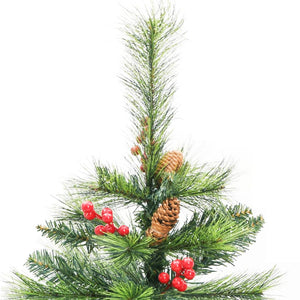 vidaXL Artificial Hinged Christmas Tree with Cones and Berries 59.1"-11