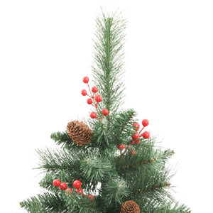 vidaXL Artificial Hinged Christmas Tree with Cones and Berries 59.1"-40