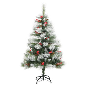 vidaXL Artificial Hinged Christmas Tree with Cones and Berries 47.2"-10