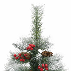 vidaXL Artificial Hinged Christmas Tree with Cones and Berries 47.2"-20