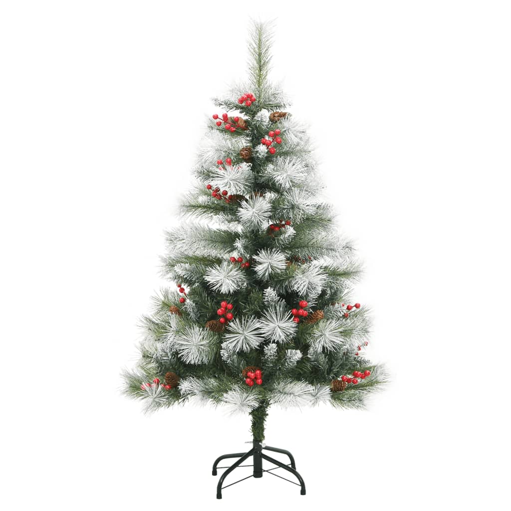 vidaXL Artificial Hinged Christmas Tree with Cones and Berries 47.2"-8