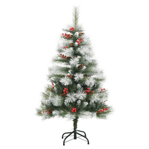 vidaXL Artificial Hinged Christmas Tree with Cones and Berries 47.2"-8