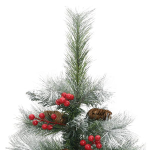 vidaXL Artificial Hinged Christmas Tree with Cones and Berries 47.2"-18