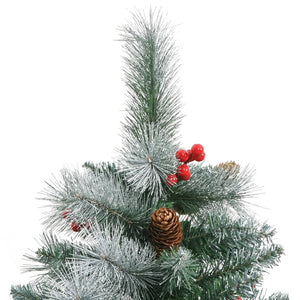 vidaXL Artificial Hinged Christmas Tree with Cones and Berries 47.2"-11