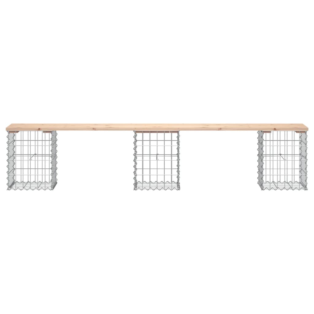 vidaXL Patio Bench Outdoor Park Bench Seating Gabion Design Solid Wood Pine-84