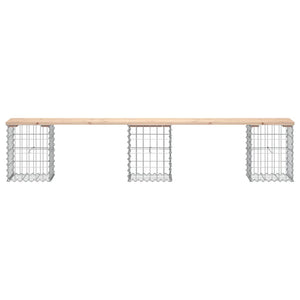 vidaXL Patio Bench Outdoor Park Bench Seating Gabion Design Solid Wood Pine-84