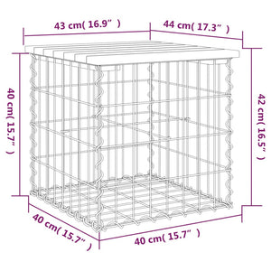 vidaXL Patio Bench Outdoor Park Bench Seating Gabion Design Solid Wood Pine-37