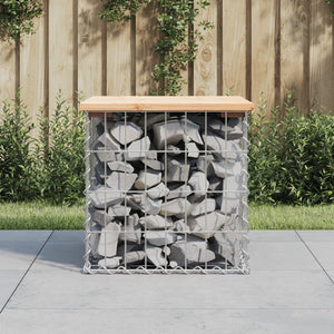 vidaXL Patio Bench Outdoor Park Bench Seating Gabion Design Solid Wood Pine-28