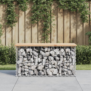 vidaXL Patio Bench Outdoor Park Bench Seating Gabion Design Solid Wood Pine-63