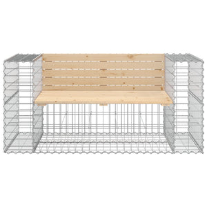 vidaXL Patio Bench Outdoor Park Bench Seating Gabion Design Solid Wood Pine-13