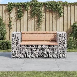 vidaXL Patio Bench Outdoor Park Bench Seating Gabion Design Solid Wood Pine-58