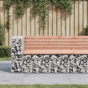 vidaXL Patio Bench Outdoor Park Bench Seating Gabion Design Solid Wood Pine-15