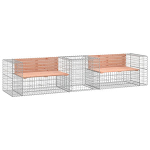 vidaXL Patio Bench with Gabion Basket Park Garden Outdoor Seating Solid Wood-0