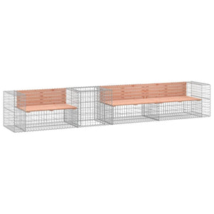 vidaXL Patio Bench with Gabion Basket Park Garden Outdoor Seating Solid Wood-1