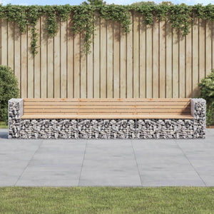 vidaXL Patio Bench Gabion Design Outdoor Seating Bench Loveseat Solid Wood-1