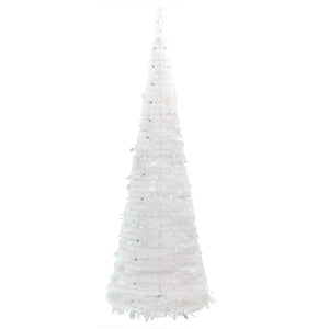 vidaXL Christmas Tree Artificial Xmas Decoration with Stand Pop-up LEDs White-24