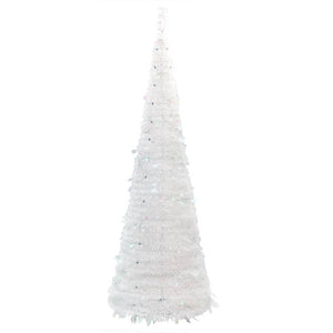 vidaXL Christmas Tree Artificial Xmas Decoration with Stand Pop-up LEDs White-18