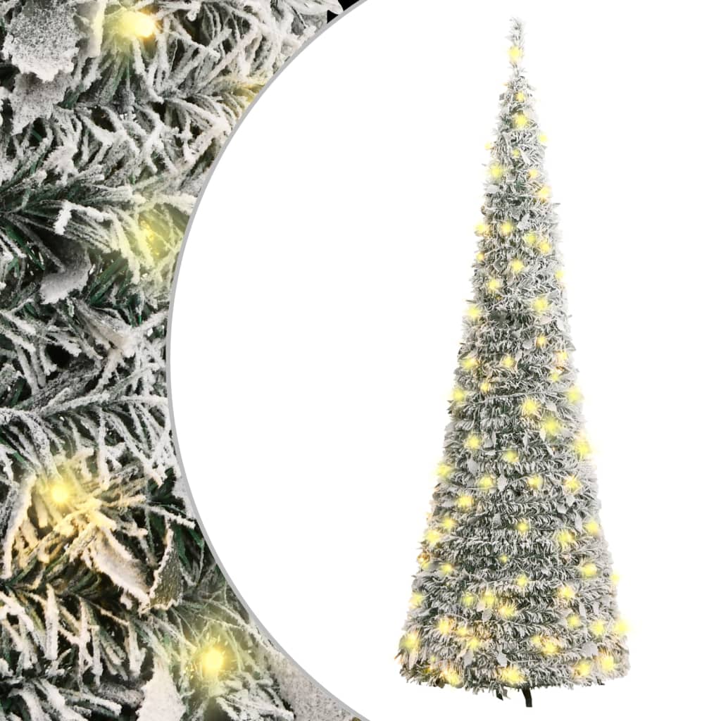 vidaXL Christmas Tree Artificial Xmas Decoration Pop-up Flocked Snow LEDs-30