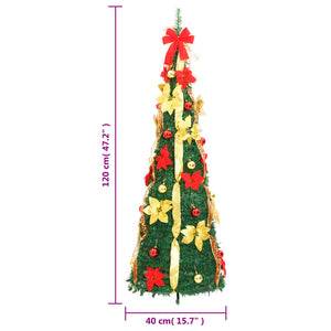 vidaXL Christmas Tree Artificial Xmas Decoration with Stand Pop-up LEDs Green-4