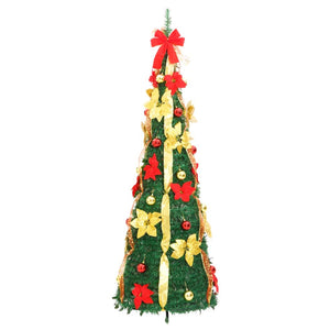 vidaXL Christmas Tree Artificial Xmas Decoration with Stand Pop-up LEDs Green-19