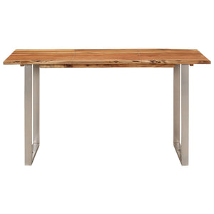 vidaXL Dining Table 55.1"x27.6"x29.9" Solid Wood Acacia-0