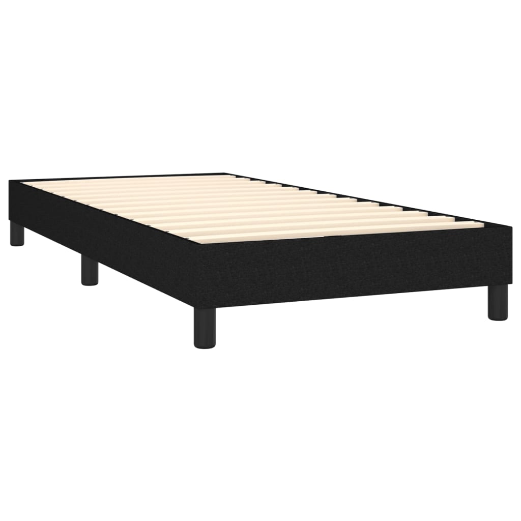 vidaXL Box Spring Bed with Mattress Black 72"x83.9" California King Fabric-10