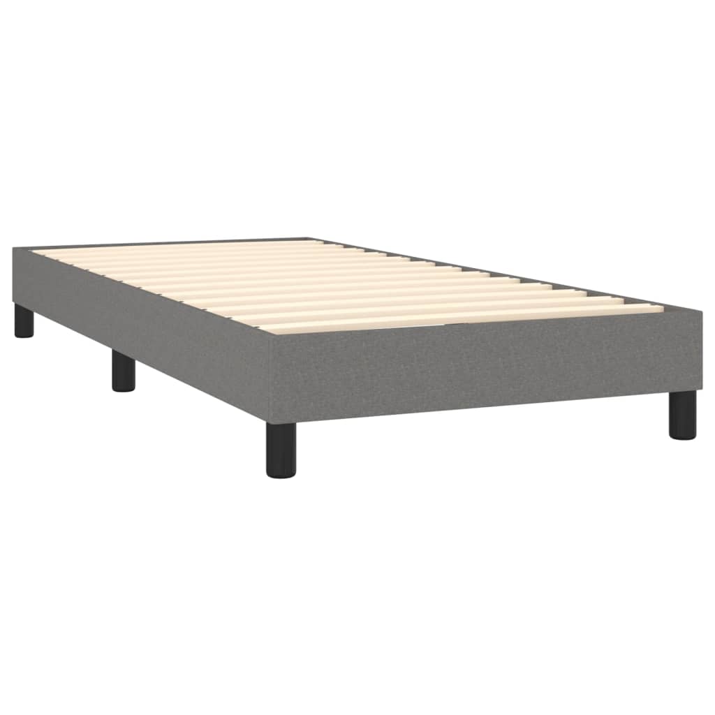 vidaXL Box Spring Bed with Mattress Black 72"x83.9" California King Fabric-5