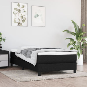 vidaXL Box Spring Bed with Mattress Black 72"x83.9" California King Fabric-108