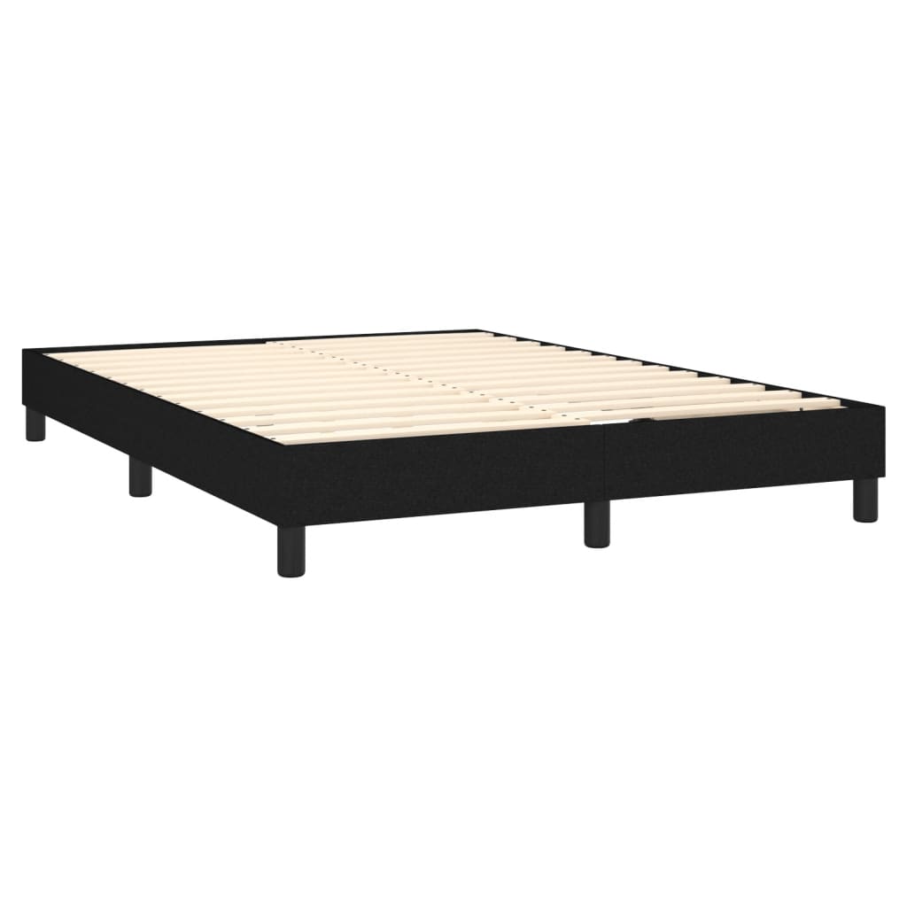 vidaXL Box Spring Bed with Mattress Black 72"x83.9" California King Fabric-70