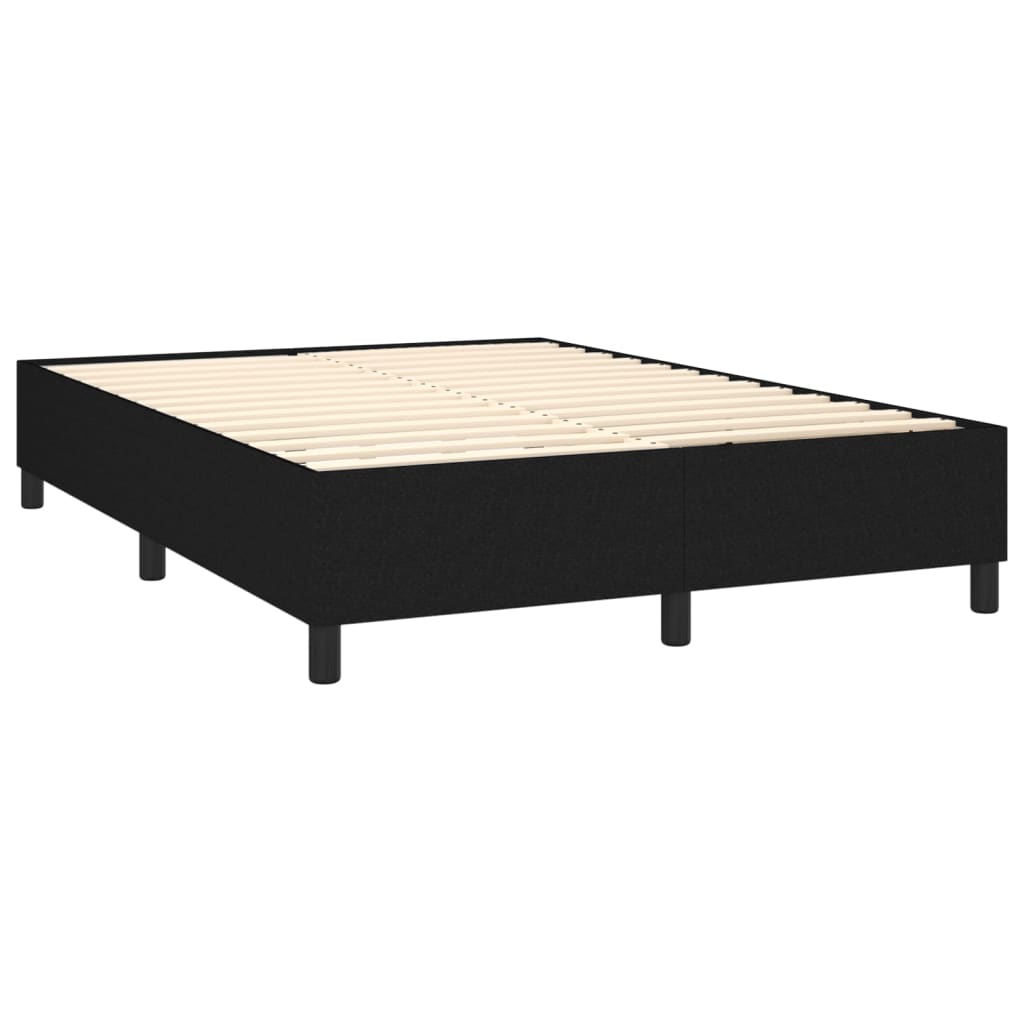 vidaXL Box Spring Bed with Mattress Black 72"x83.9" California King Fabric-8