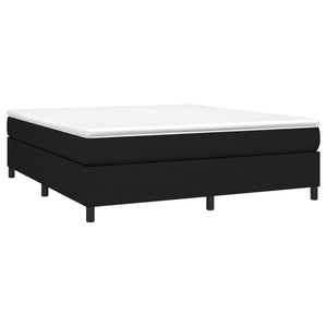 vidaXL Box Spring Bed with Mattress Black 72"x83.9" California King Fabric-100