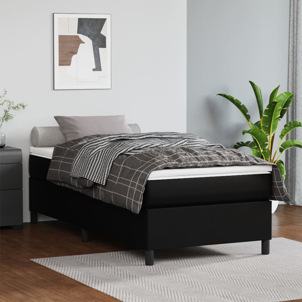 vidaXL Bed Frame Box Spring Bed Base with Mattress for Bedroom Faux Leather-21