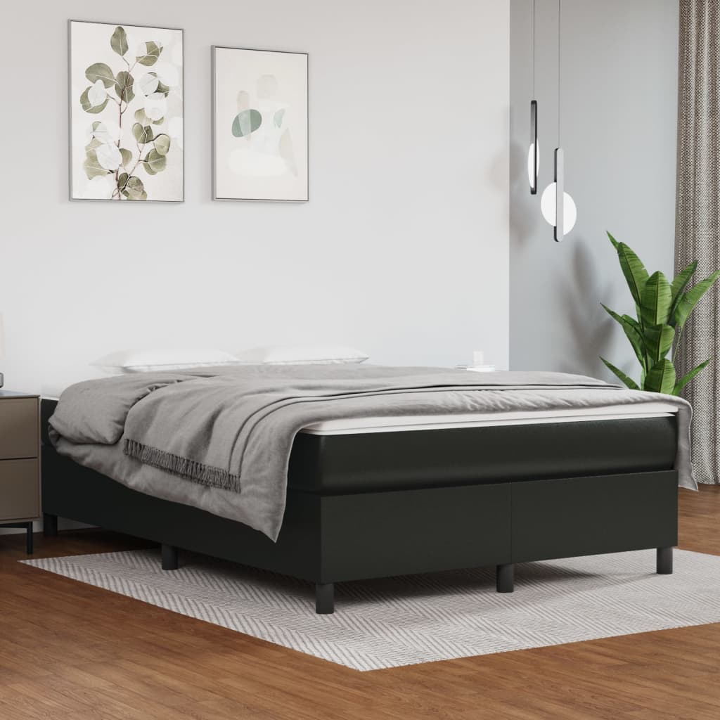 vidaXL Bed Frame Box Spring Bed Base with Mattress for Bedroom Faux Leather-54