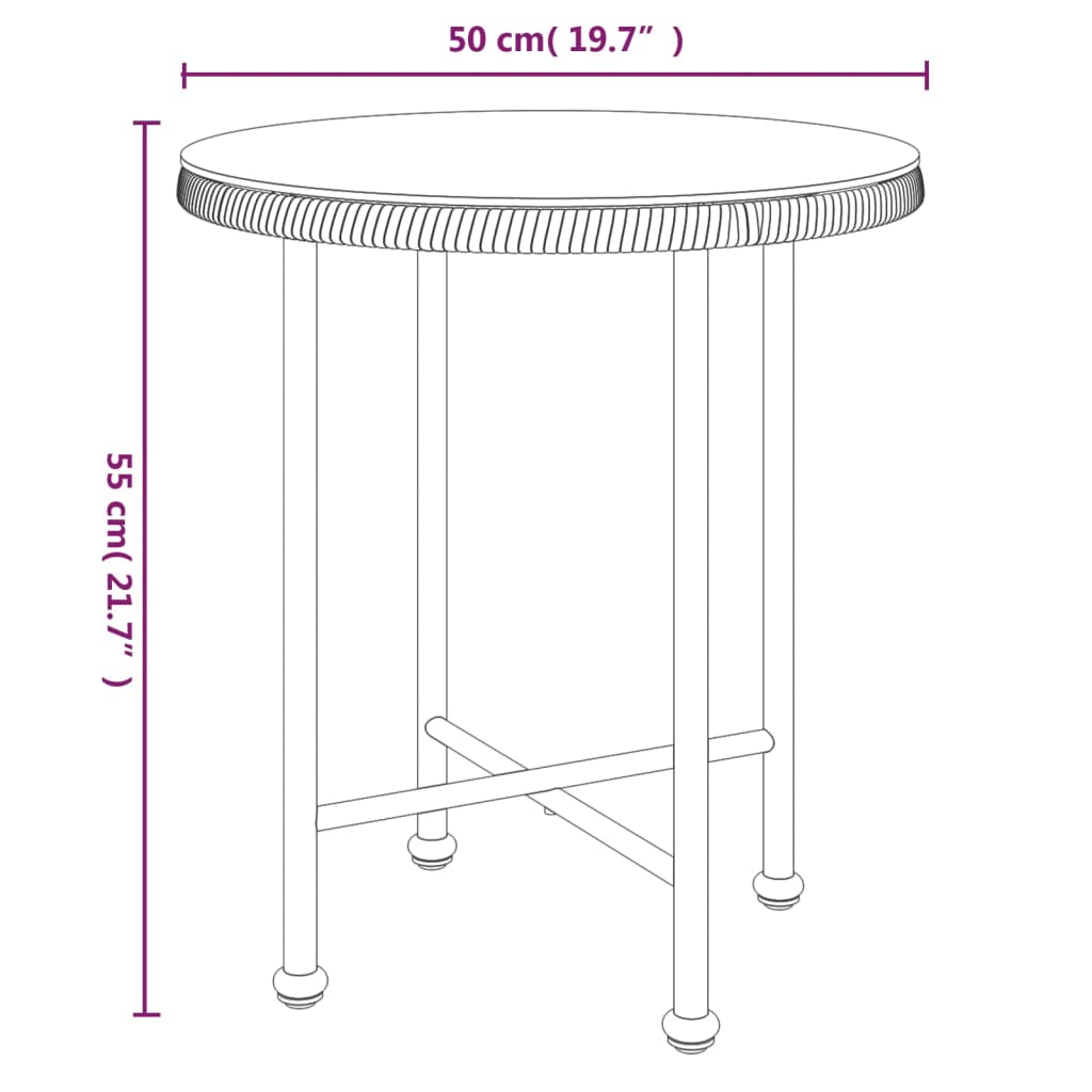 vidaXL Bistro Table Outdoor Side Table Garden Furniture for Porch Deck Steel-23