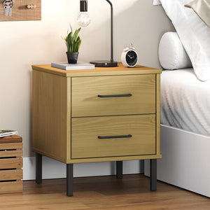 vidaXL Nightstand Storage Bedside Table with 2 Drawers Solid Pine Wood OSLO-5