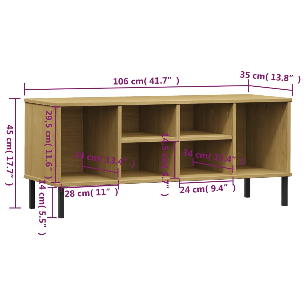 vidaXL Shoe Cabinet Shoe Cubby with 6 Compartments Shoe Rack Solid Pine Wood-17