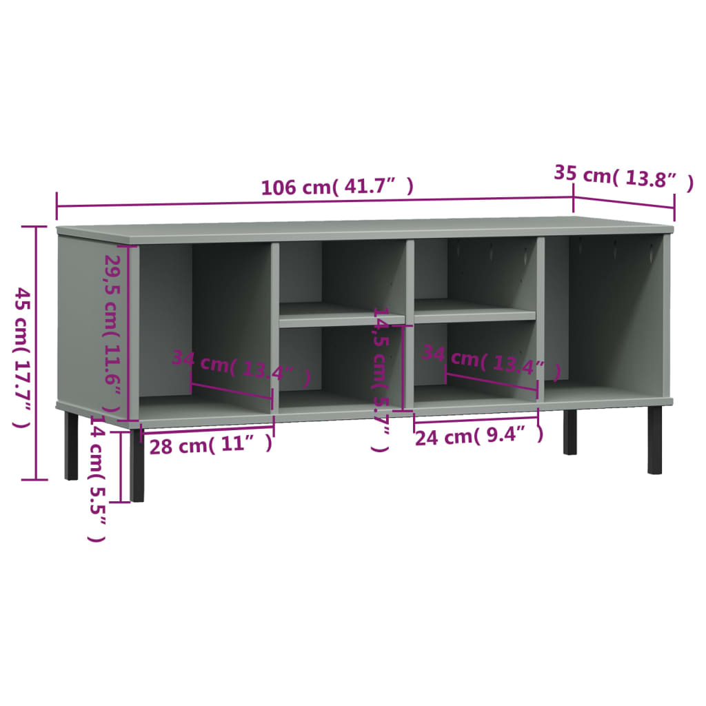 vidaXL Shoe Cabinet Shoe Cubby with 6 Compartments Shoe Rack Solid Pine Wood-14